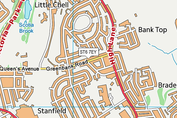 ST6 7EY map - OS VectorMap District (Ordnance Survey)