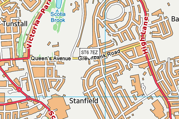 ST6 7EZ map - OS VectorMap District (Ordnance Survey)