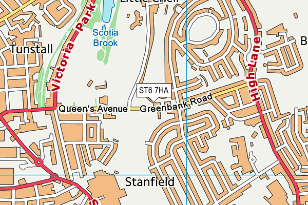 ST6 7HA map - OS VectorMap District (Ordnance Survey)