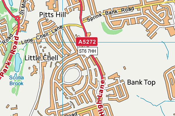 ST6 7HH map - OS VectorMap District (Ordnance Survey)