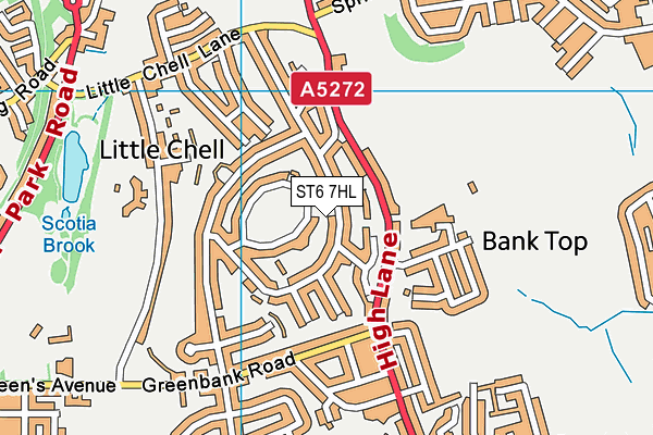 ST6 7HL map - OS VectorMap District (Ordnance Survey)