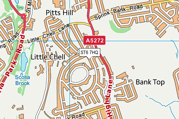 ST6 7HQ map - OS VectorMap District (Ordnance Survey)