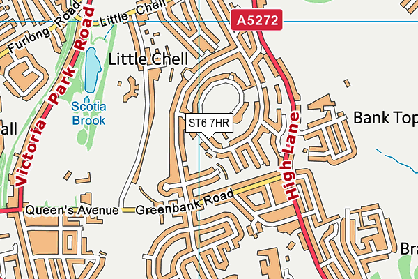 ST6 7HR map - OS VectorMap District (Ordnance Survey)