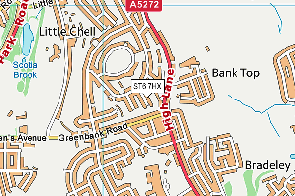 ST6 7HX map - OS VectorMap District (Ordnance Survey)