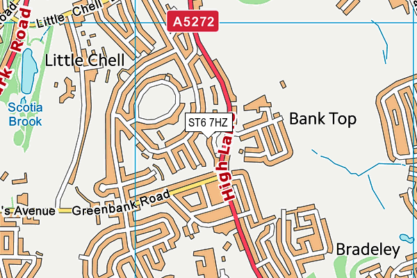 ST6 7HZ map - OS VectorMap District (Ordnance Survey)