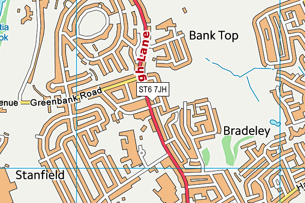 ST6 7JH map - OS VectorMap District (Ordnance Survey)