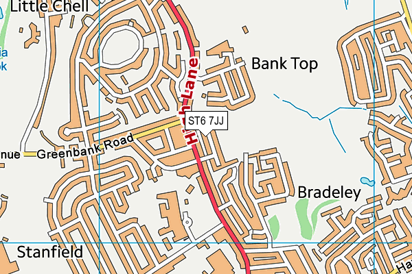 ST6 7JJ map - OS VectorMap District (Ordnance Survey)