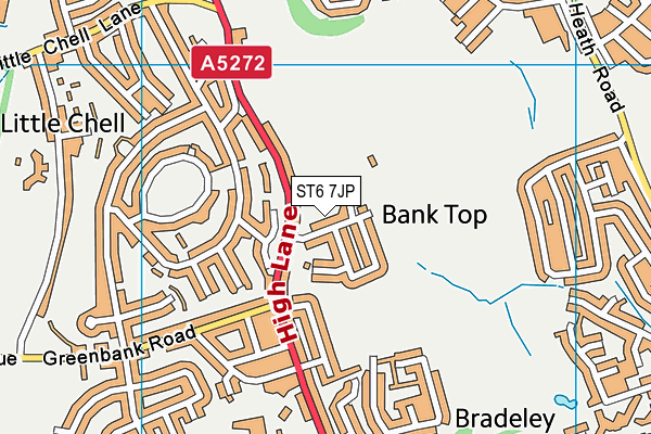ST6 7JP map - OS VectorMap District (Ordnance Survey)