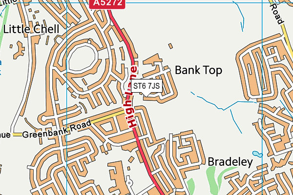 ST6 7JS map - OS VectorMap District (Ordnance Survey)