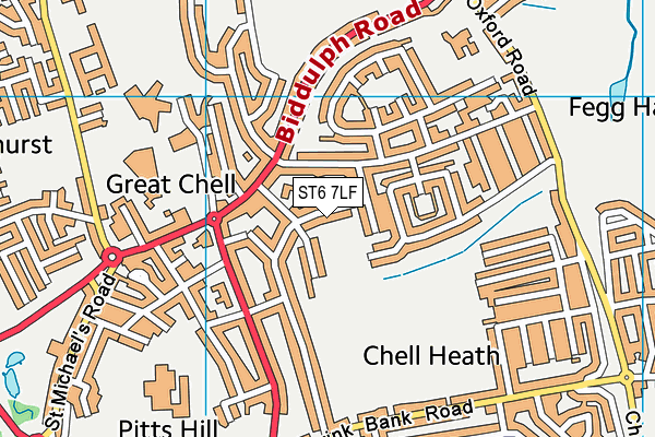 ST6 7LF map - OS VectorMap District (Ordnance Survey)