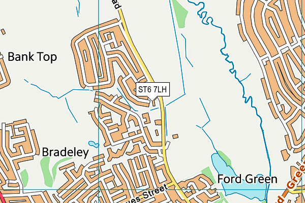 ST6 7LH map - OS VectorMap District (Ordnance Survey)