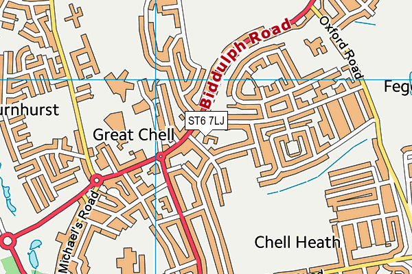 ST6 7LJ map - OS VectorMap District (Ordnance Survey)