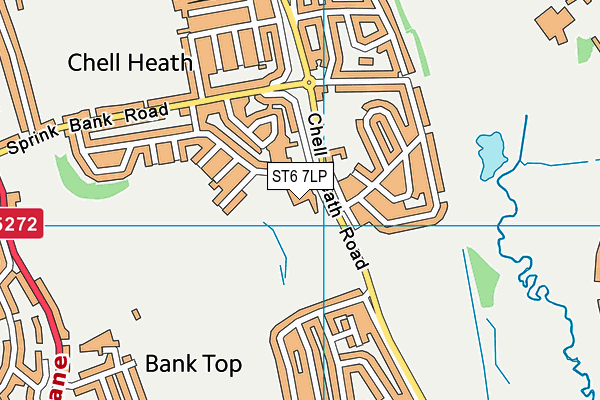 Burnwood Community Primary School map (ST6 7LP) - OS VectorMap District (Ordnance Survey)