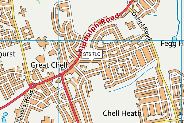 ST6 7LQ map - OS VectorMap District (Ordnance Survey)