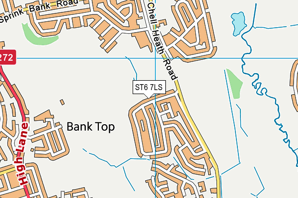 ST6 7LS map - OS VectorMap District (Ordnance Survey)