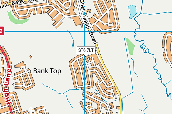 ST6 7LT map - OS VectorMap District (Ordnance Survey)