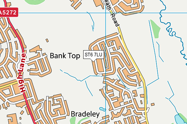 ST6 7LU map - OS VectorMap District (Ordnance Survey)