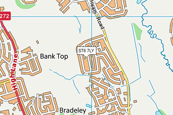 ST6 7LY map - OS VectorMap District (Ordnance Survey)