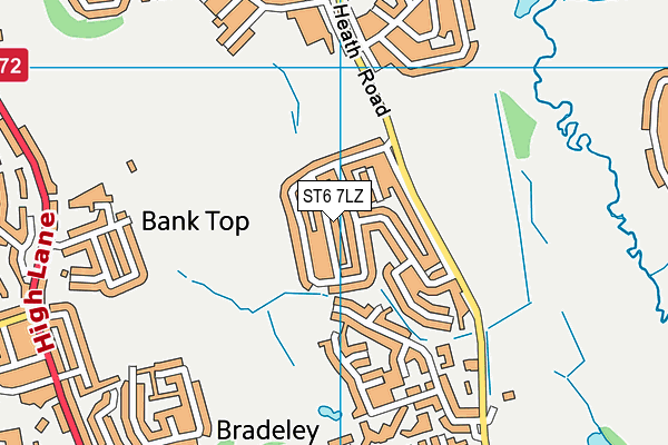 ST6 7LZ map - OS VectorMap District (Ordnance Survey)