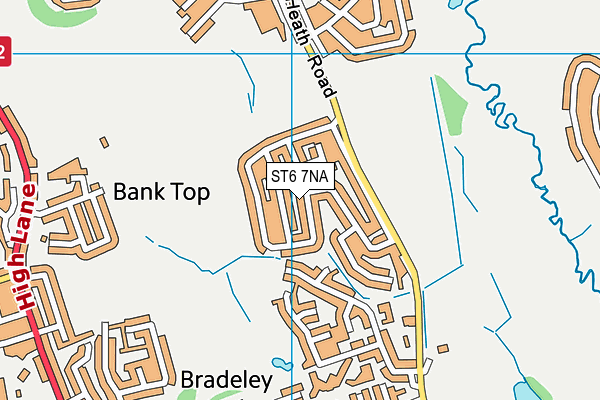 ST6 7NA map - OS VectorMap District (Ordnance Survey)