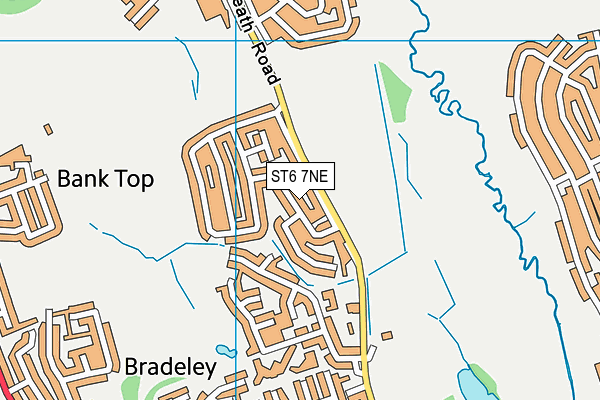 ST6 7NE map - OS VectorMap District (Ordnance Survey)