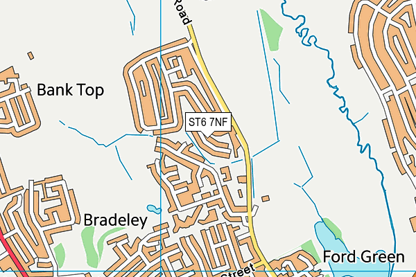 ST6 7NF map - OS VectorMap District (Ordnance Survey)