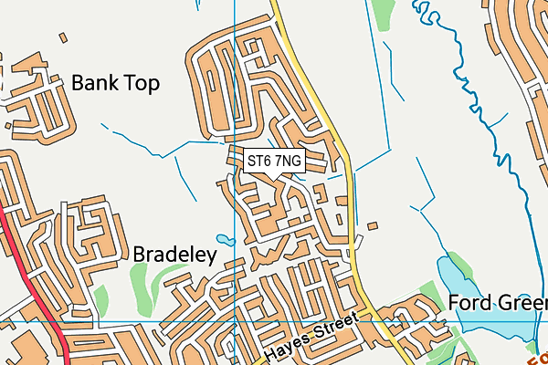 ST6 7NG map - OS VectorMap District (Ordnance Survey)