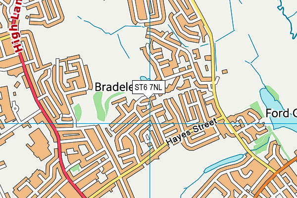 ST6 7NL map - OS VectorMap District (Ordnance Survey)