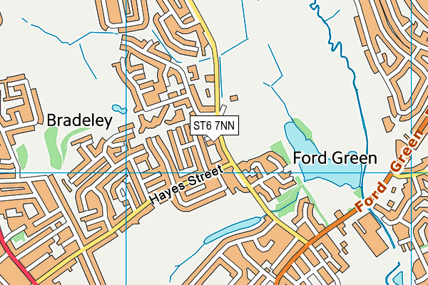 Bradeley Football Centre map (ST6 7NN) - OS VectorMap District (Ordnance Survey)
