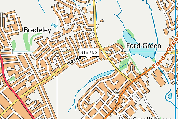 ST6 7NS map - OS VectorMap District (Ordnance Survey)