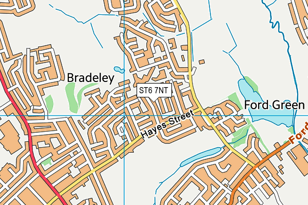 ST6 7NT map - OS VectorMap District (Ordnance Survey)