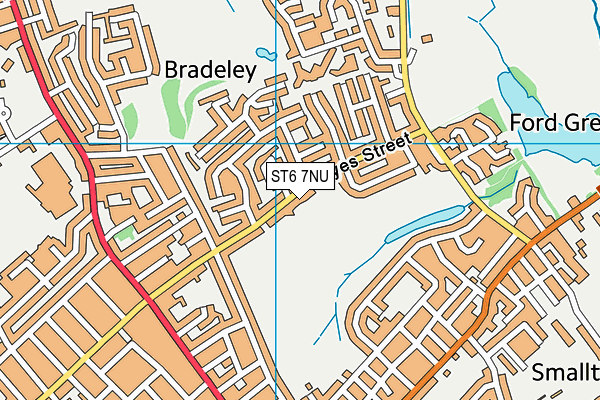 ST6 7NU map - OS VectorMap District (Ordnance Survey)