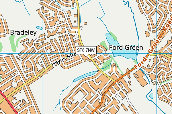 ST6 7NW map - OS VectorMap District (Ordnance Survey)