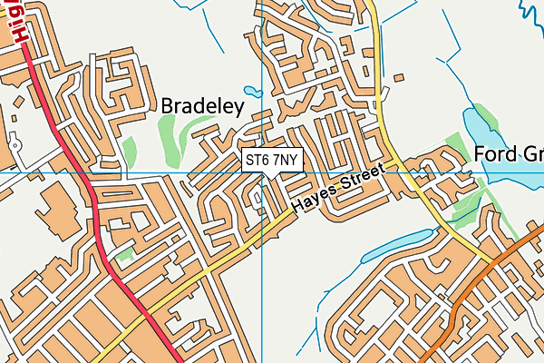 ST6 7NY map - OS VectorMap District (Ordnance Survey)