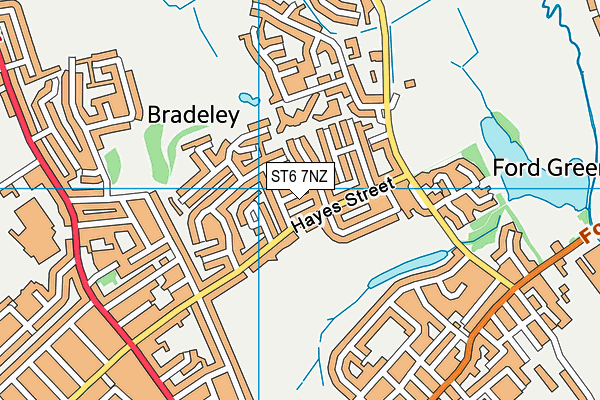 ST6 7NZ map - OS VectorMap District (Ordnance Survey)
