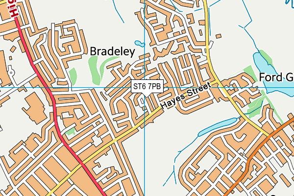 ST6 7PB map - OS VectorMap District (Ordnance Survey)