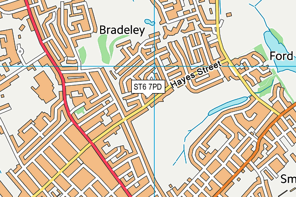 ST6 7PD map - OS VectorMap District (Ordnance Survey)