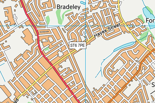 ST6 7PE map - OS VectorMap District (Ordnance Survey)