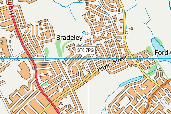 ST6 7PG map - OS VectorMap District (Ordnance Survey)