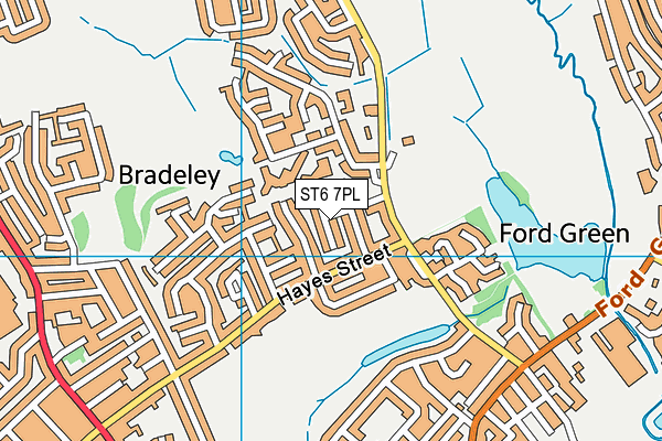 ST6 7PL map - OS VectorMap District (Ordnance Survey)