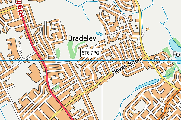 ST6 7PQ map - OS VectorMap District (Ordnance Survey)