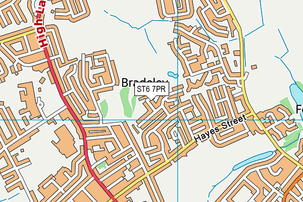 ST6 7PR map - OS VectorMap District (Ordnance Survey)