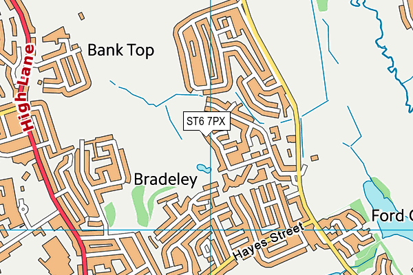 ST6 7PX map - OS VectorMap District (Ordnance Survey)