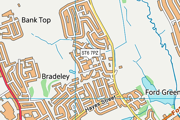 ST6 7PZ map - OS VectorMap District (Ordnance Survey)