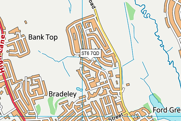 ST6 7QD map - OS VectorMap District (Ordnance Survey)