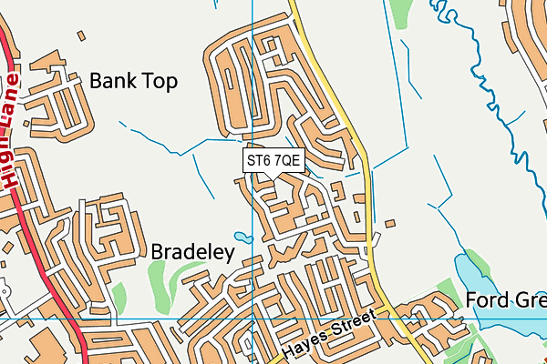 ST6 7QE map - OS VectorMap District (Ordnance Survey)