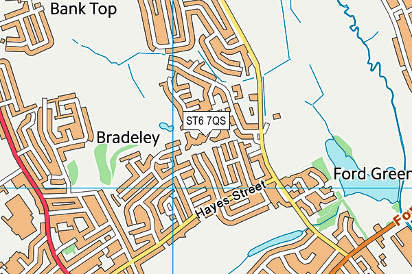 ST6 7QS map - OS VectorMap District (Ordnance Survey)