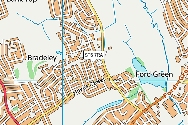 ST6 7RA map - OS VectorMap District (Ordnance Survey)