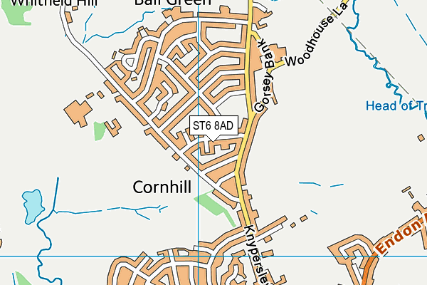 ST6 8AD map - OS VectorMap District (Ordnance Survey)