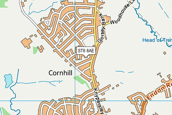 ST6 8AE map - OS VectorMap District (Ordnance Survey)